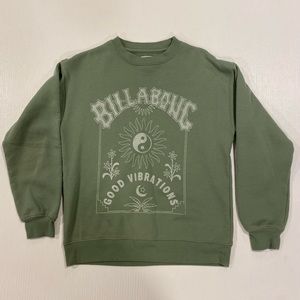 BILLABONG “Good Vibrations” Women’s Green Crewneck